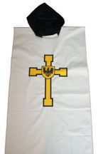 Rycerz Krzyżak - tunika z kapturem dla dorosłych
