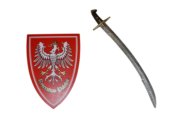 Zestaw rycerz / husarz: tarcza i szabla 63 cm